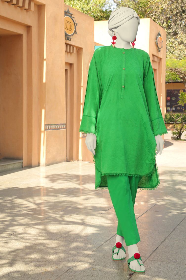 Lawn Green Kurti - J. Junaid Jamshed