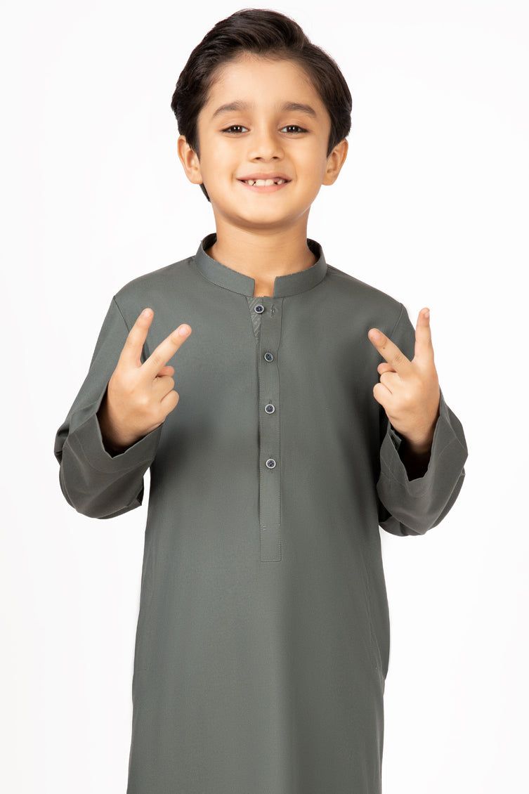 Polyester Viscose Green Jubba - J. Junaid Jamshed