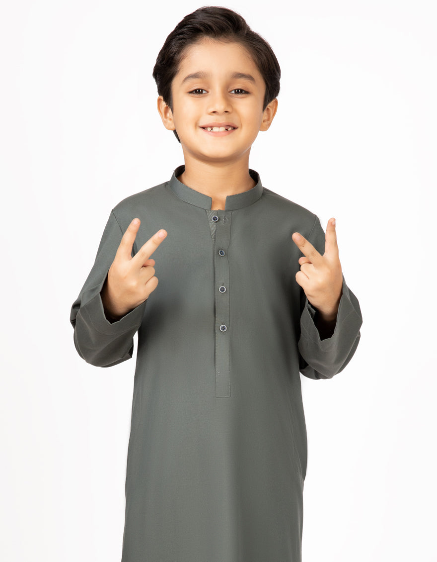 Polyester Viscose Green Jubba - J. Junaid Jamshed