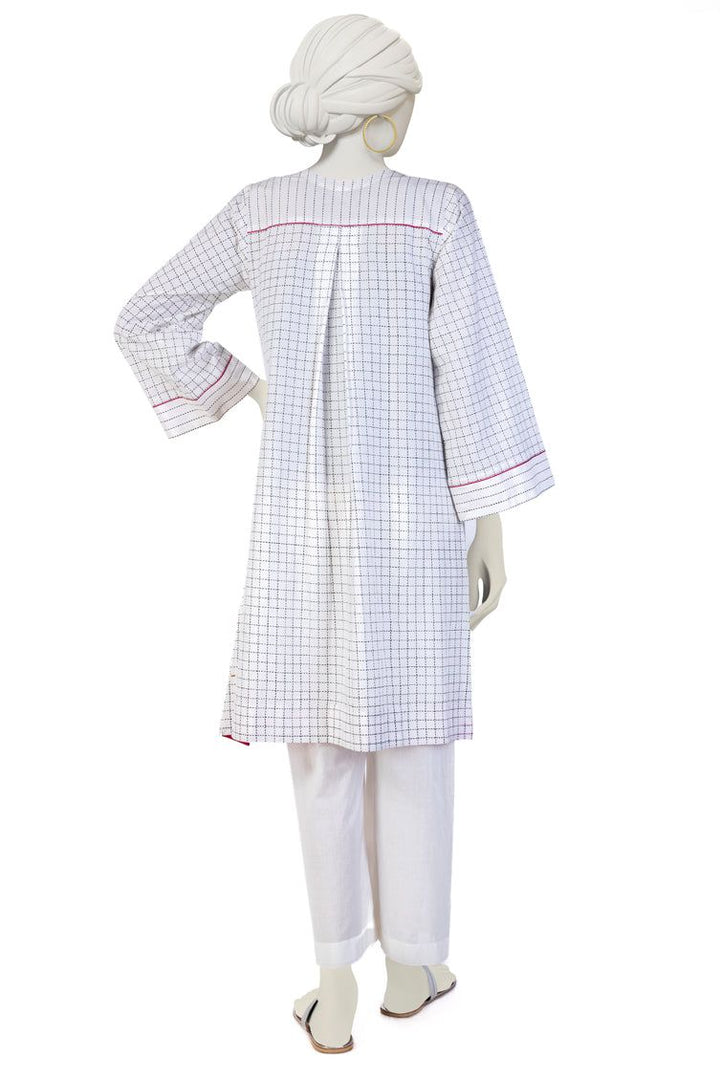 Cambric White Kurti - J. Junaid Jamshed