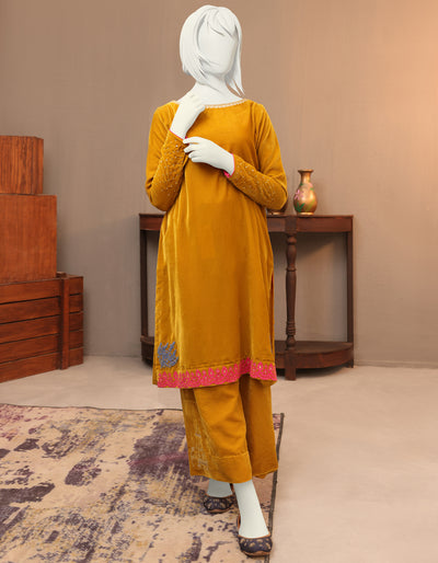 Velvet Mustard Teen Girls 2 Piece Suit - J. Junaid Jamshed