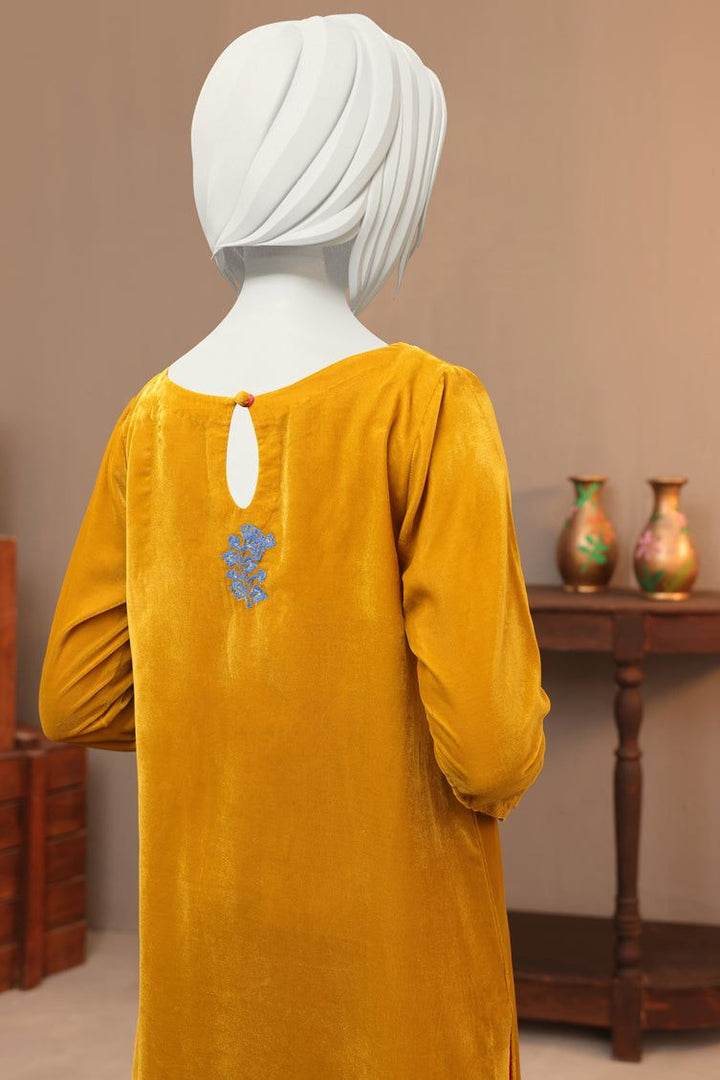 Velvet Mustard Teen Girls 2 Piece Suit - J. Junaid Jamshed