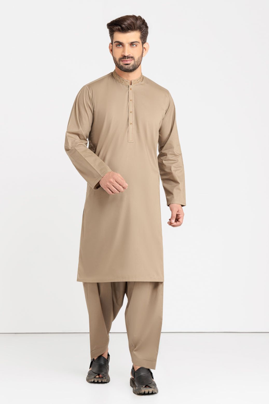 Blended Green Kurta Shalwar - Bonanza