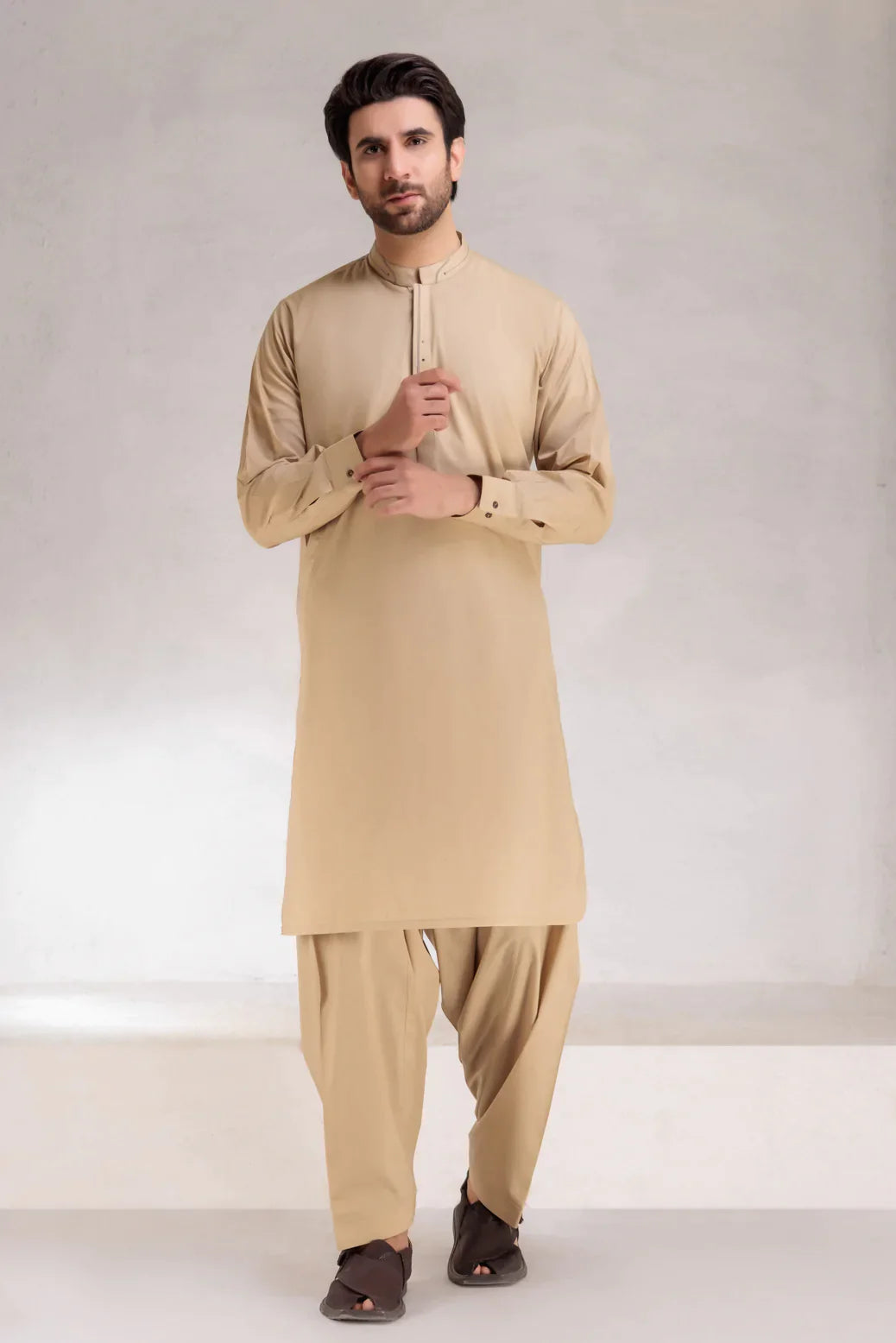 Cotton Sepia Kurta Shalwar - Bonanza