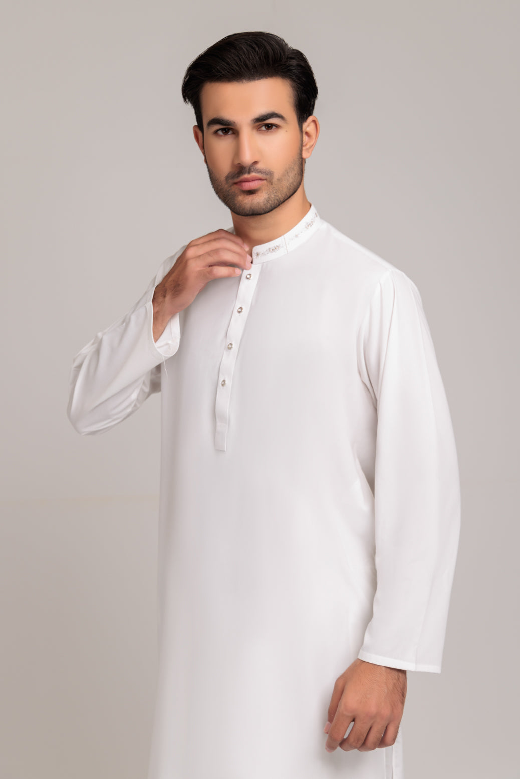 Blended Off White Kurta Shalwar - Bonanza