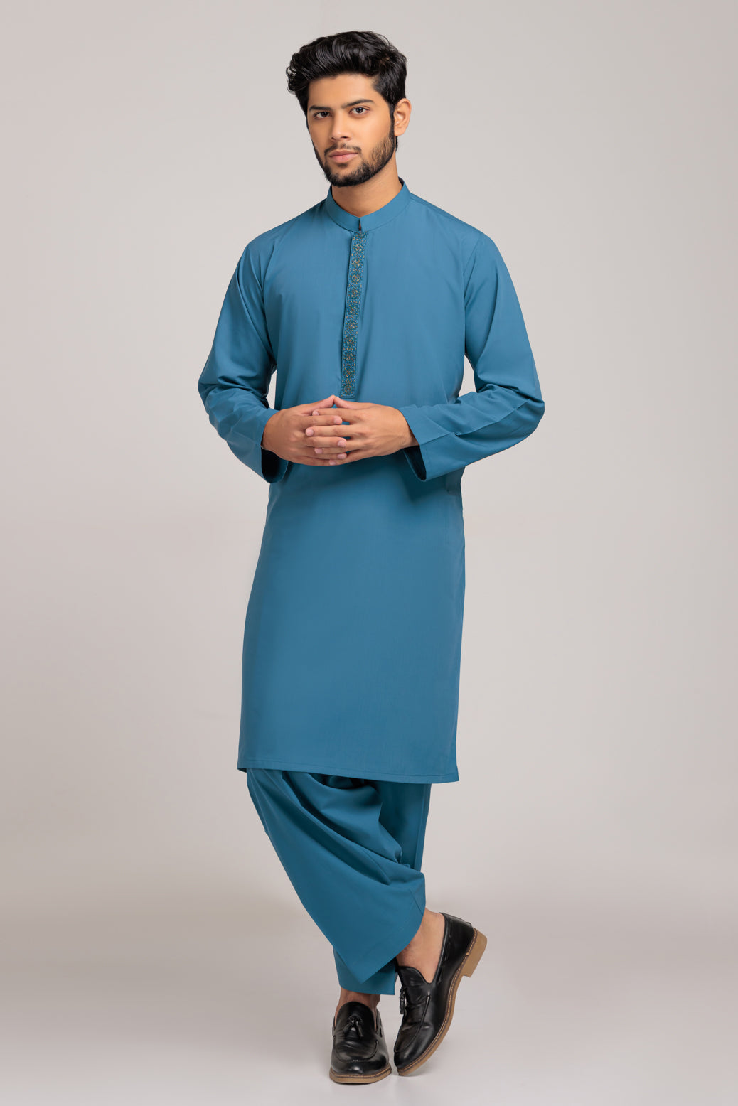 Blended Teal Kurta Shalwar - Bonanza