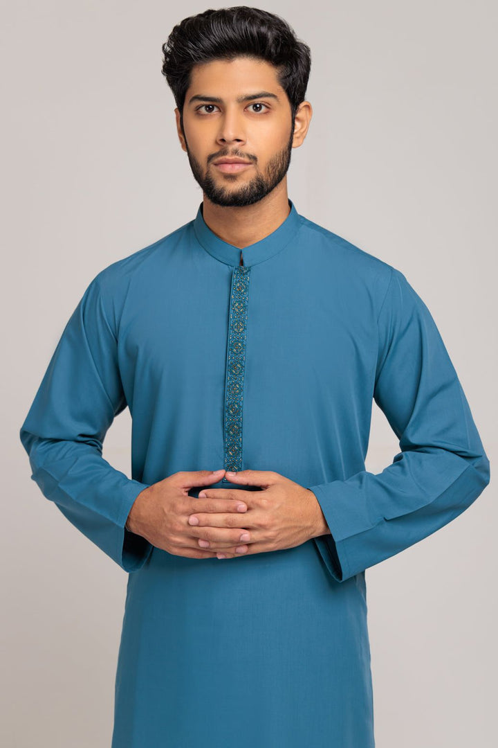 Blended Teal Kurta Shalwar - Bonanza