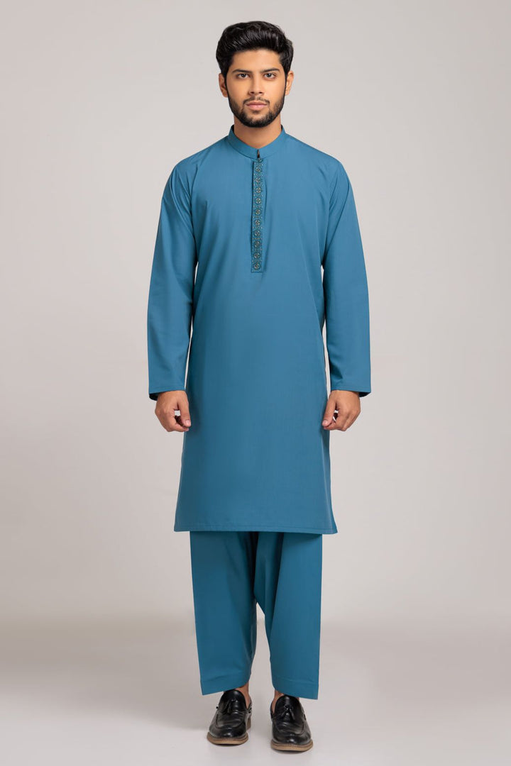 Blended Teal Kurta Shalwar - Bonanza
