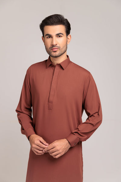 Blended Brown Kurta Shalwar - Bonanza