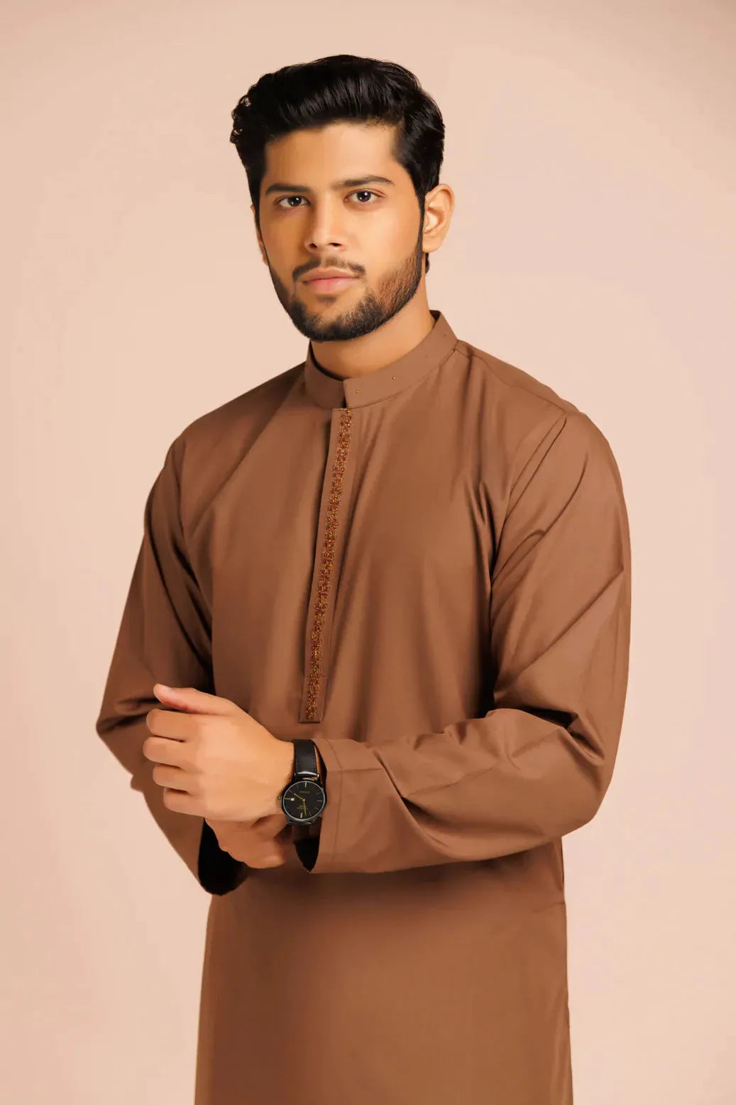 Blended Brown Kurta Shalwar - Bonanza