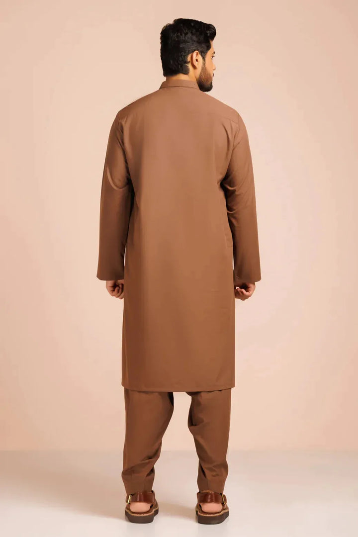 Blended Brown Kurta Shalwar - Bonanza