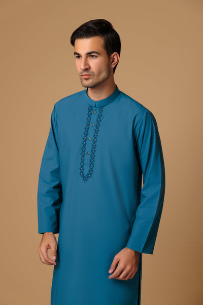 Blended Teal Kurta Shalwar - Bonanza