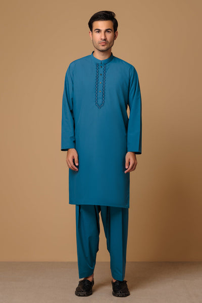 Blended Teal Kurta Shalwar - Bonanza