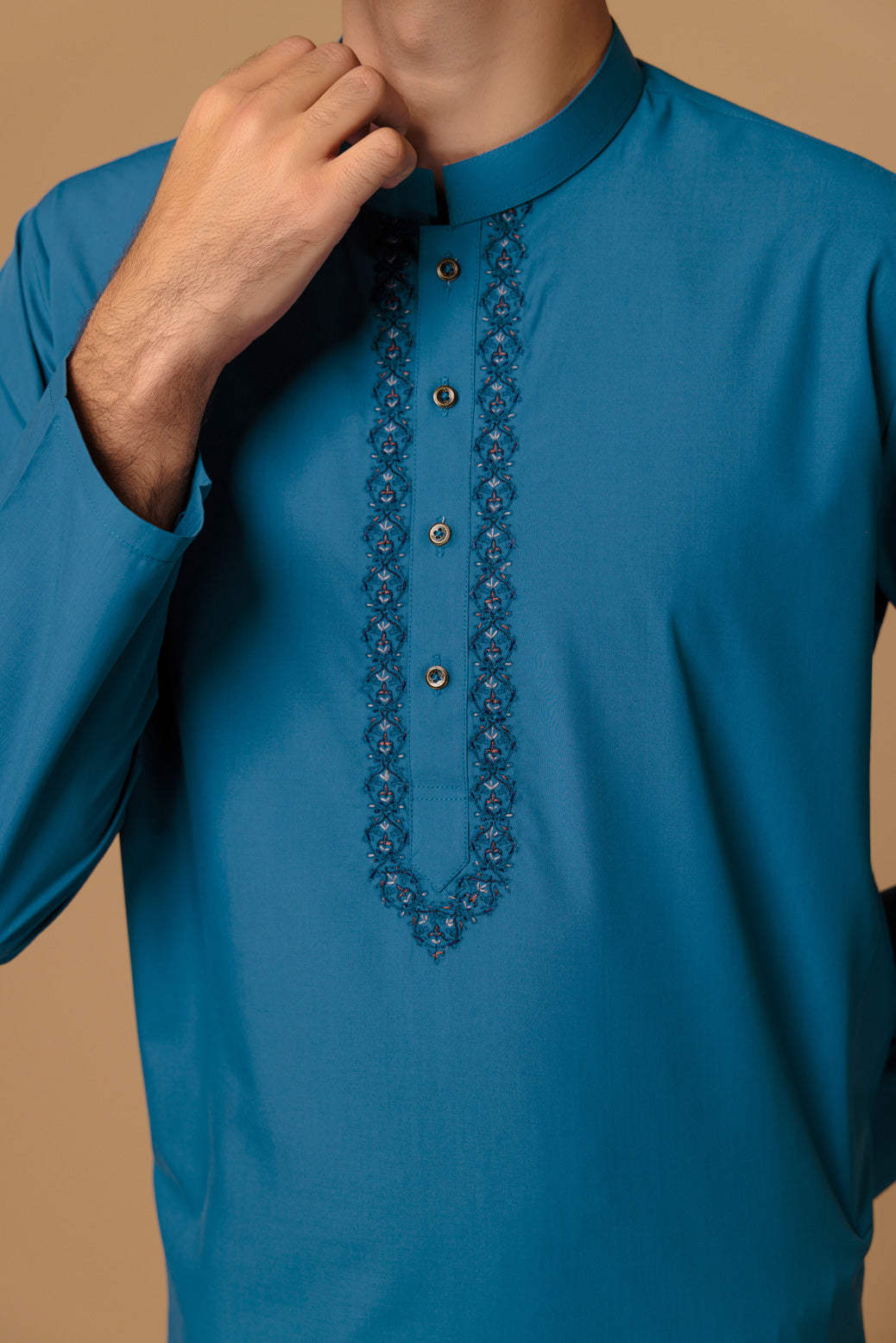 Blended Teal Kurta Shalwar - Bonanza