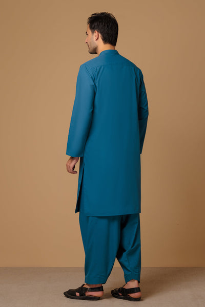 Blended Teal Kurta Shalwar - Bonanza