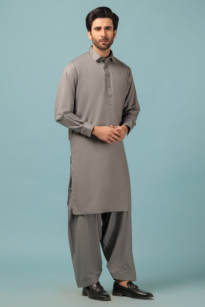 Blended Grey Kameez Shalwar - Bonanza