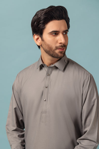 Blended Grey Kameez Shalwar - Bonanza