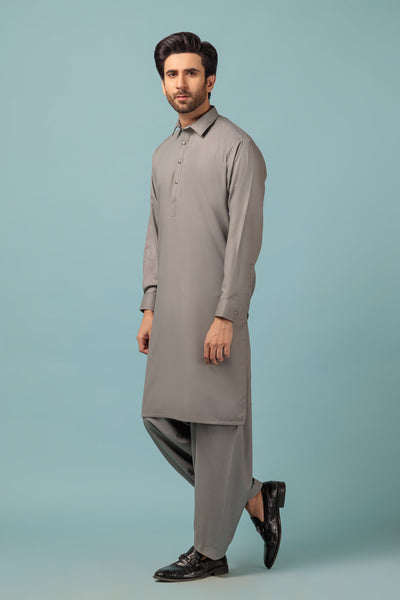 Blended Grey Kameez Shalwar - Bonanza