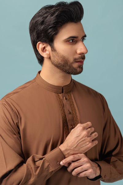 Blended Brown Kameez Shalwar - Bonanza