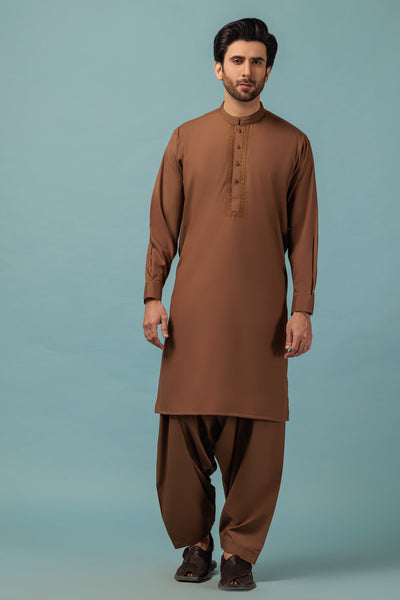 Blended Brown Kameez Shalwar - Bonanza