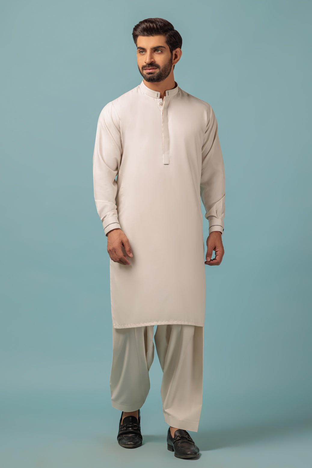 Blended Cream Kurta Shalwar - Bonanza