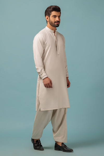 Blended Cream Kurta Shalwar - Bonanza