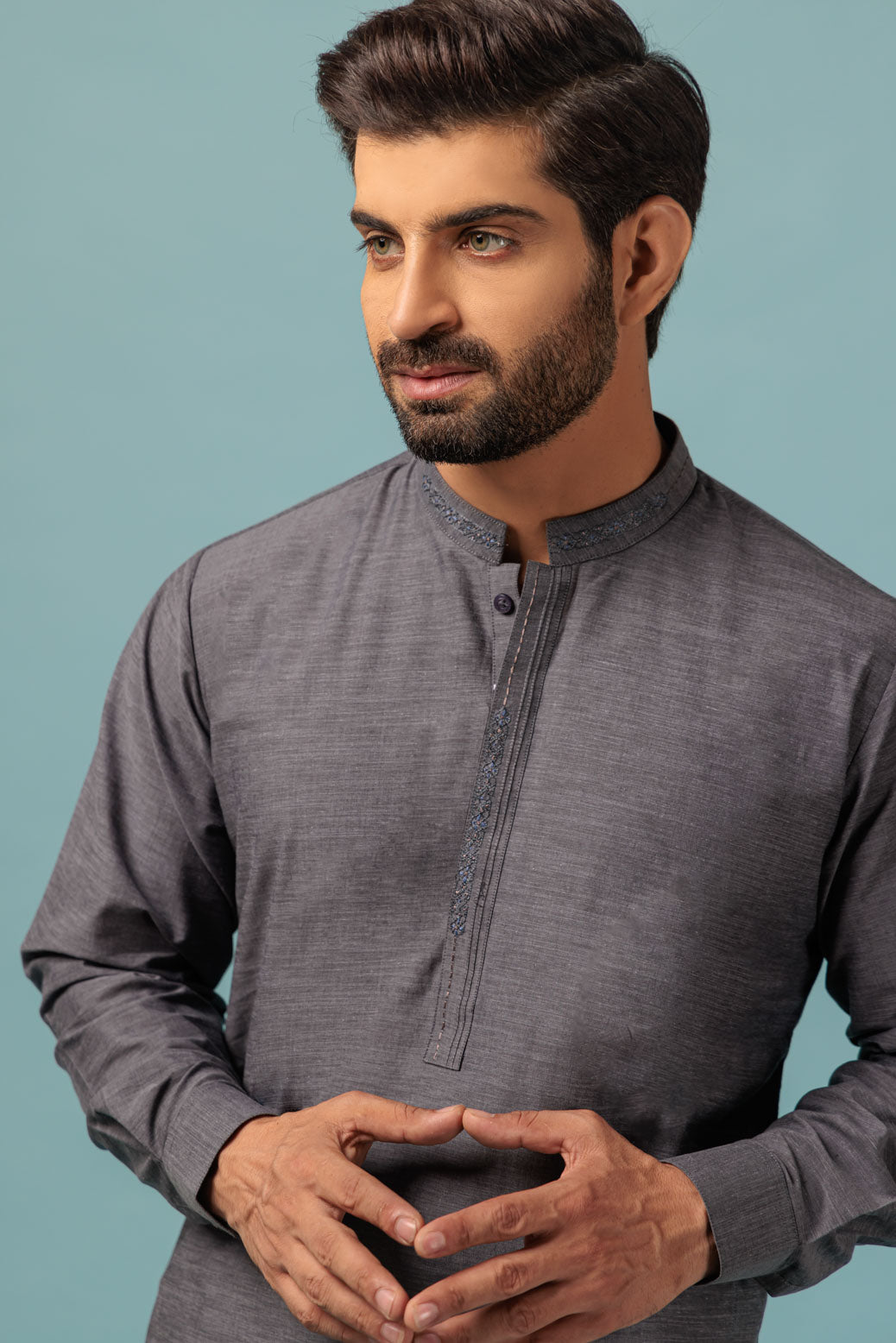 Yarn Dyed Coal Kameez Shalwar - Bonanza