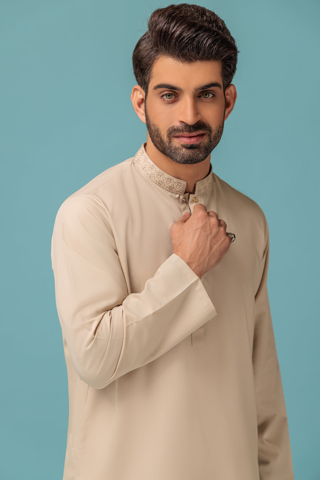 Blended Off White Kameez Shalwar - Bonanza