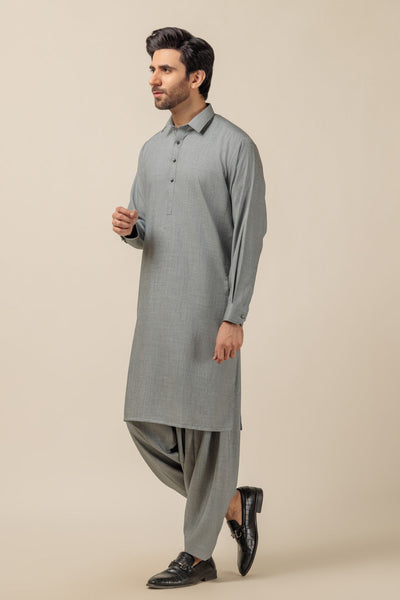 Blended Grey Kameez Shalwar - Bonanza