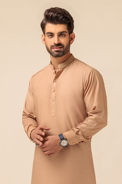 Blended Light Brown Kameez Shalwar - Bonanza