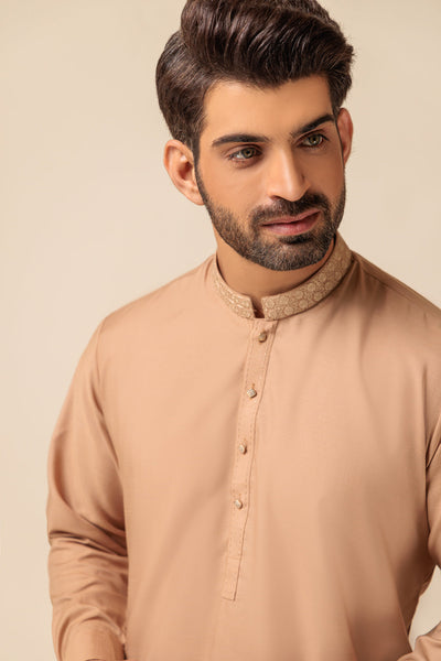 Blended Light Brown Kameez Shalwar - Bonanza