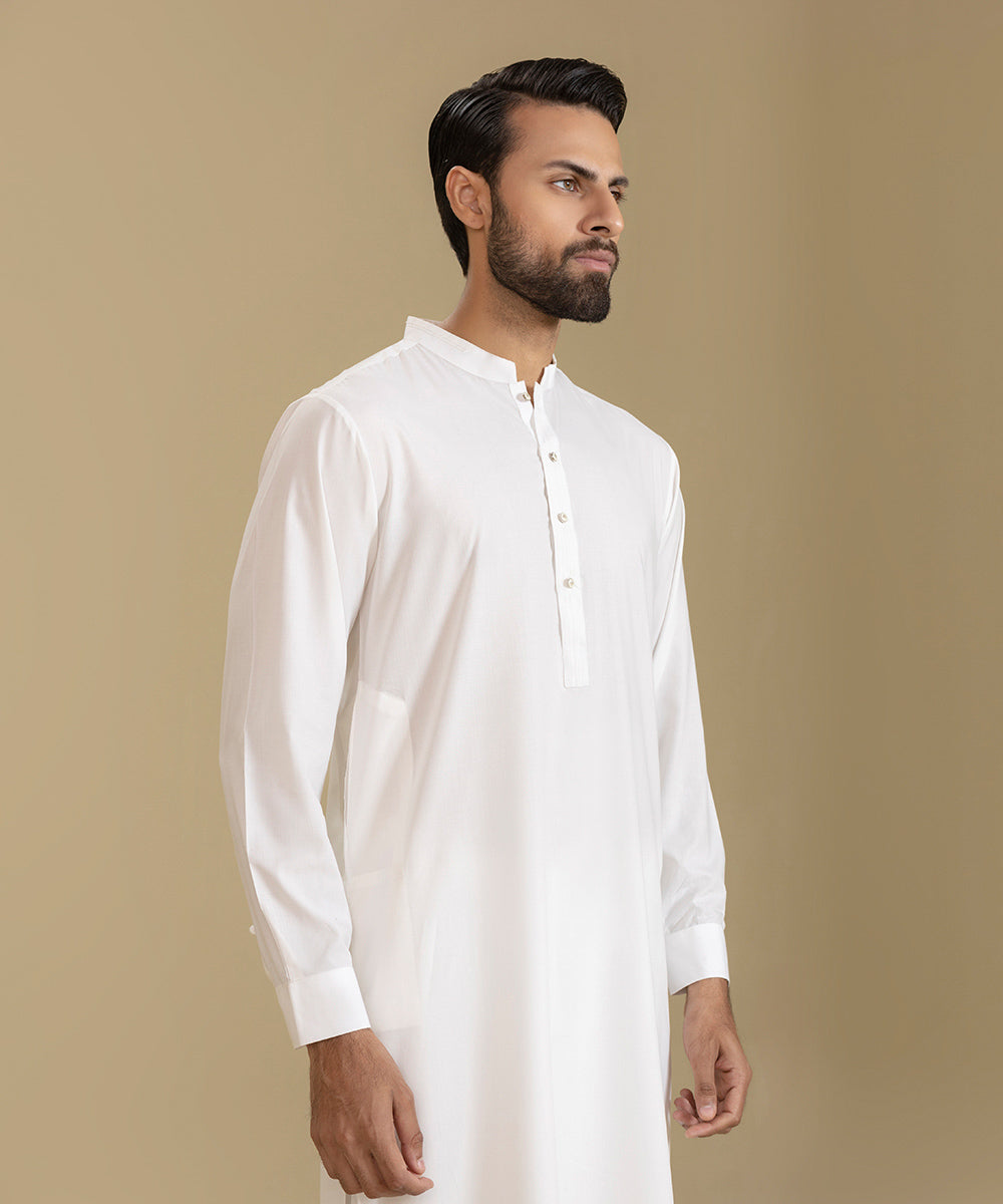 Wash & Wear Off White Shalwar Kameez - Sapphire