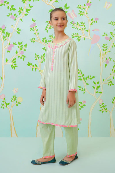 Cotton Light Green 2 Piece Suit - Ochre