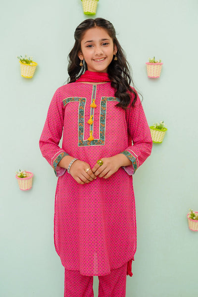 Cotton Pink 3 Piece Suit - Ochre