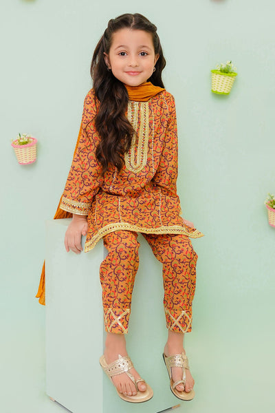 Cotton Brown 3 Piece Suit - Ochre