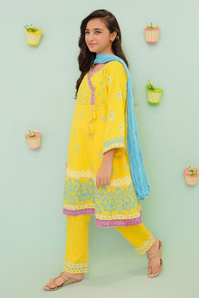 Cotton Yellow 3 Piece Suit - Ochre