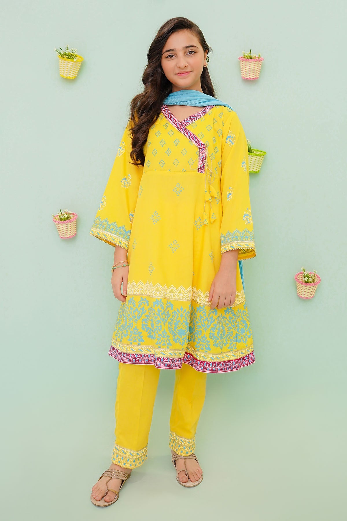 Cotton Yellow 3 Piece Suit - Ochre