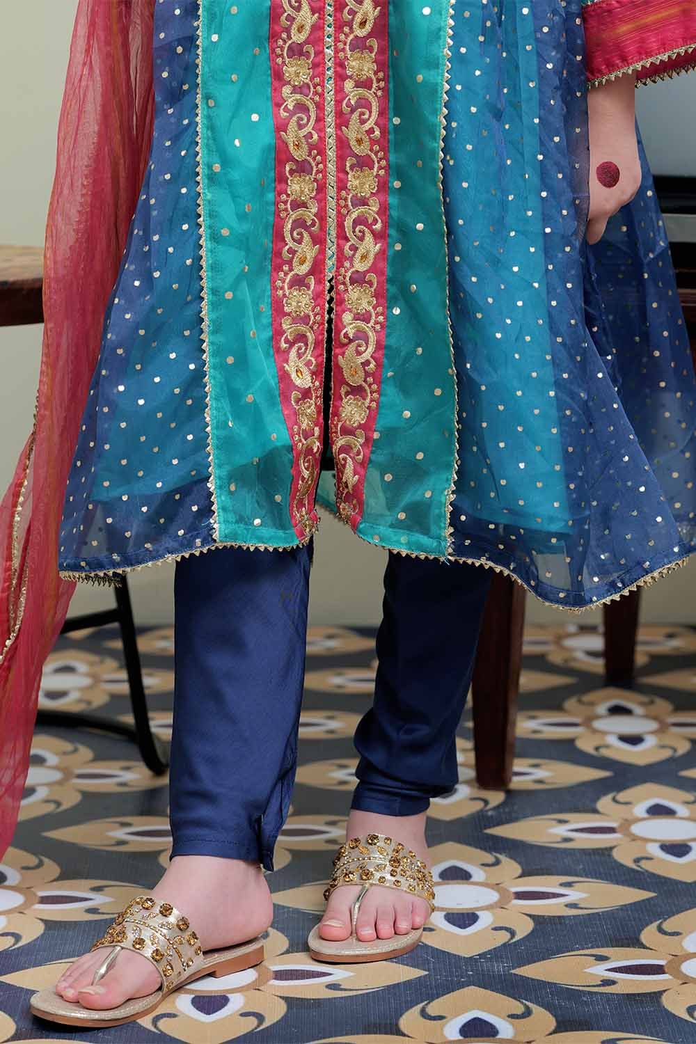 Banarsi Sea Green 3 Piece Suit - Senorita