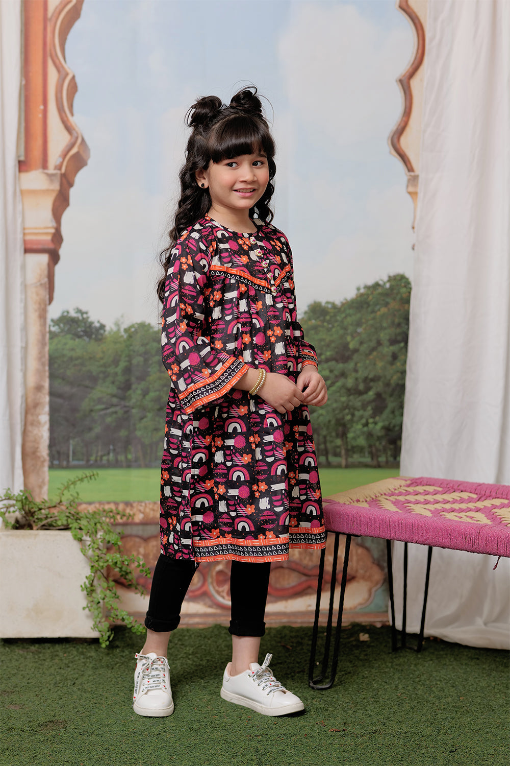 Black Cotton Lawn Kurti - Senorita