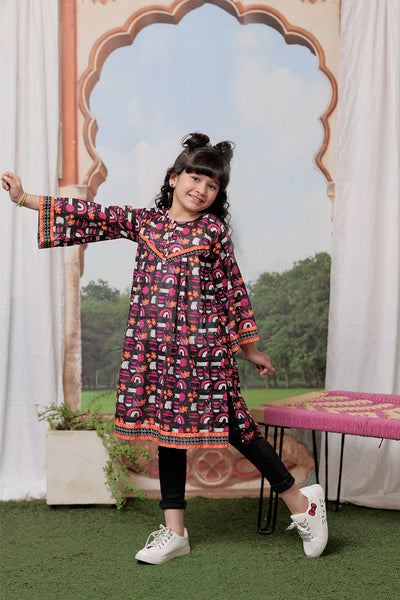 Black Cotton Lawn Kurti - Senorita