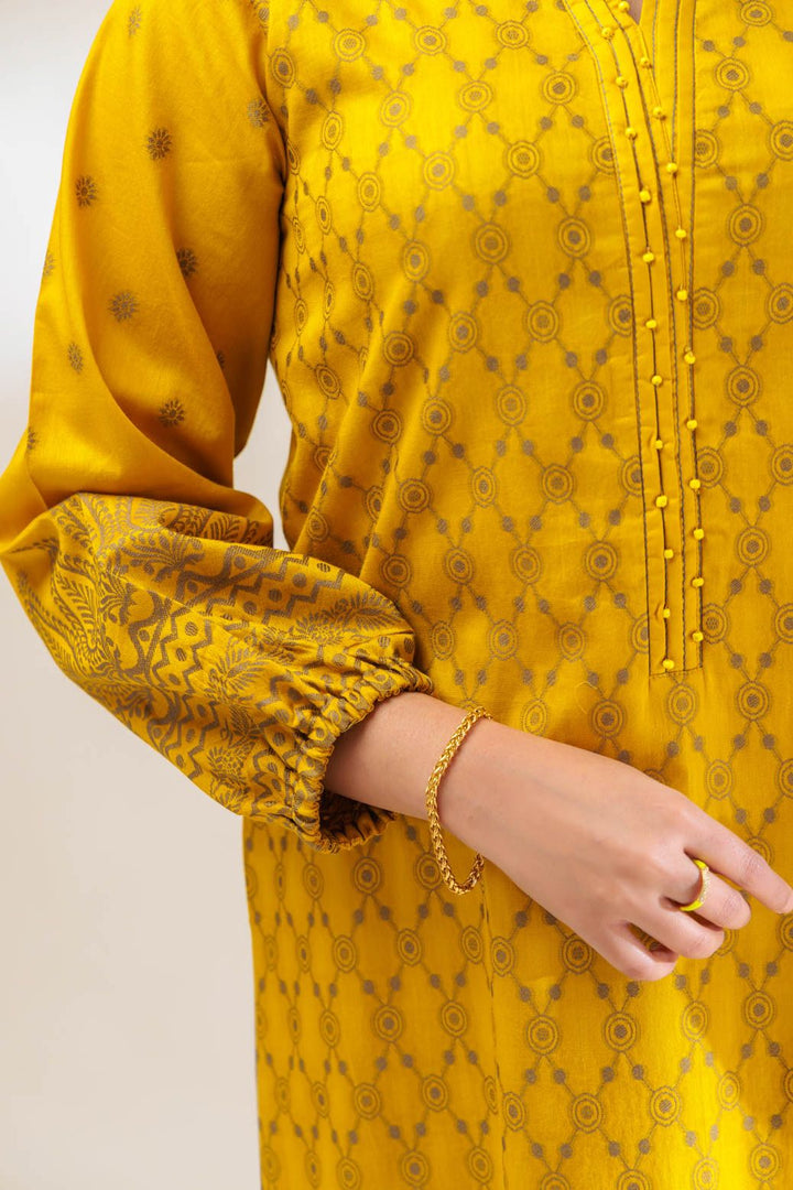 Jacquard Yellow 3 Piece Suit - Bonanza