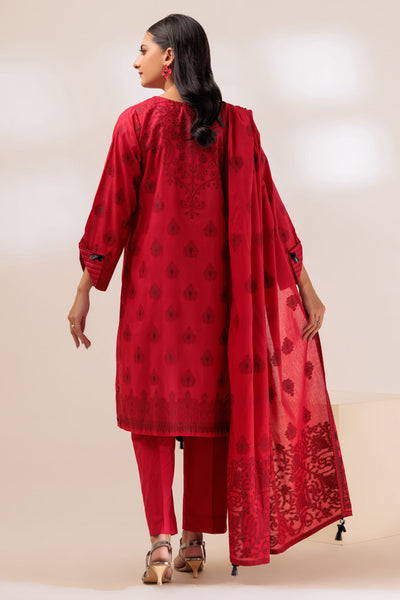 Jacquard Red 3 Piece Suit - Bonanza