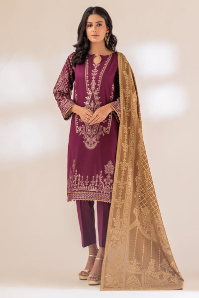 Jacquard Magenta 3 Piece Suit - Bonanza