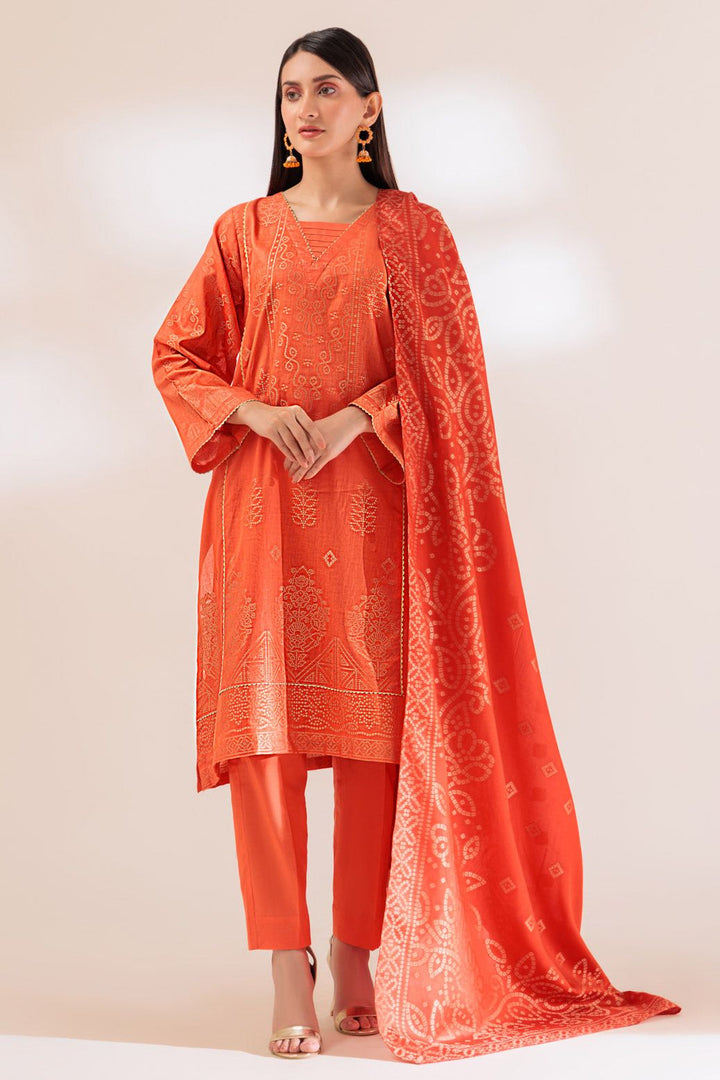 Jacquard Orange 3 Piece Suit - Bonanza