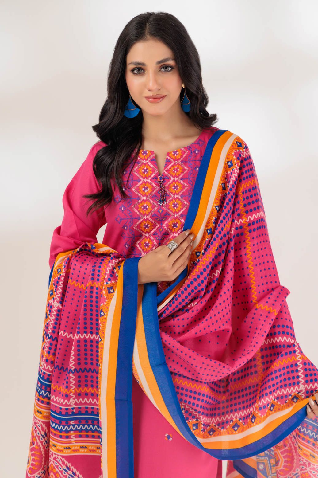 Khaddar Pink 3 Piece Suit - Bonanza