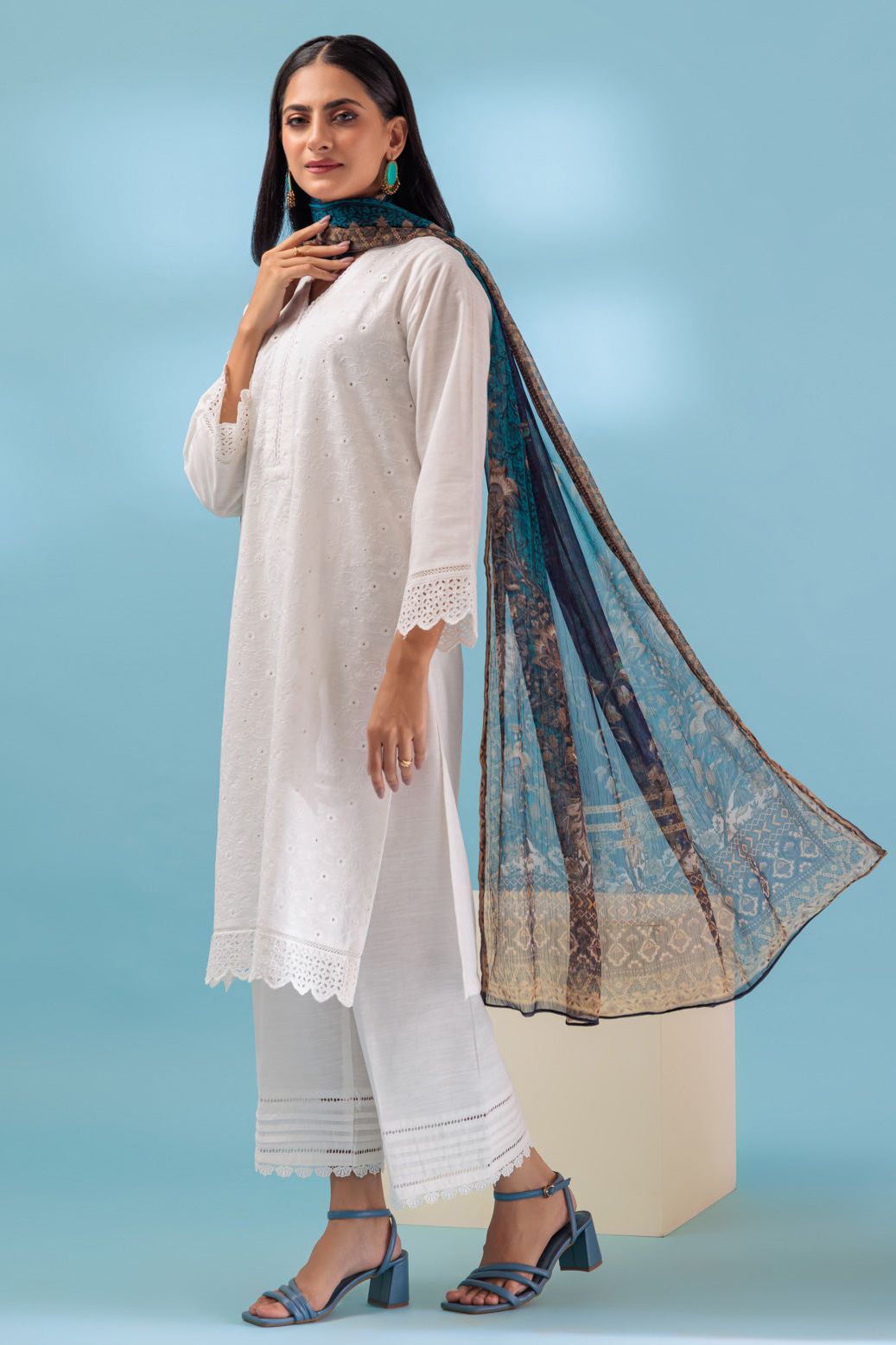 Khaddar White 3 Piece Suit Bonanza Janan