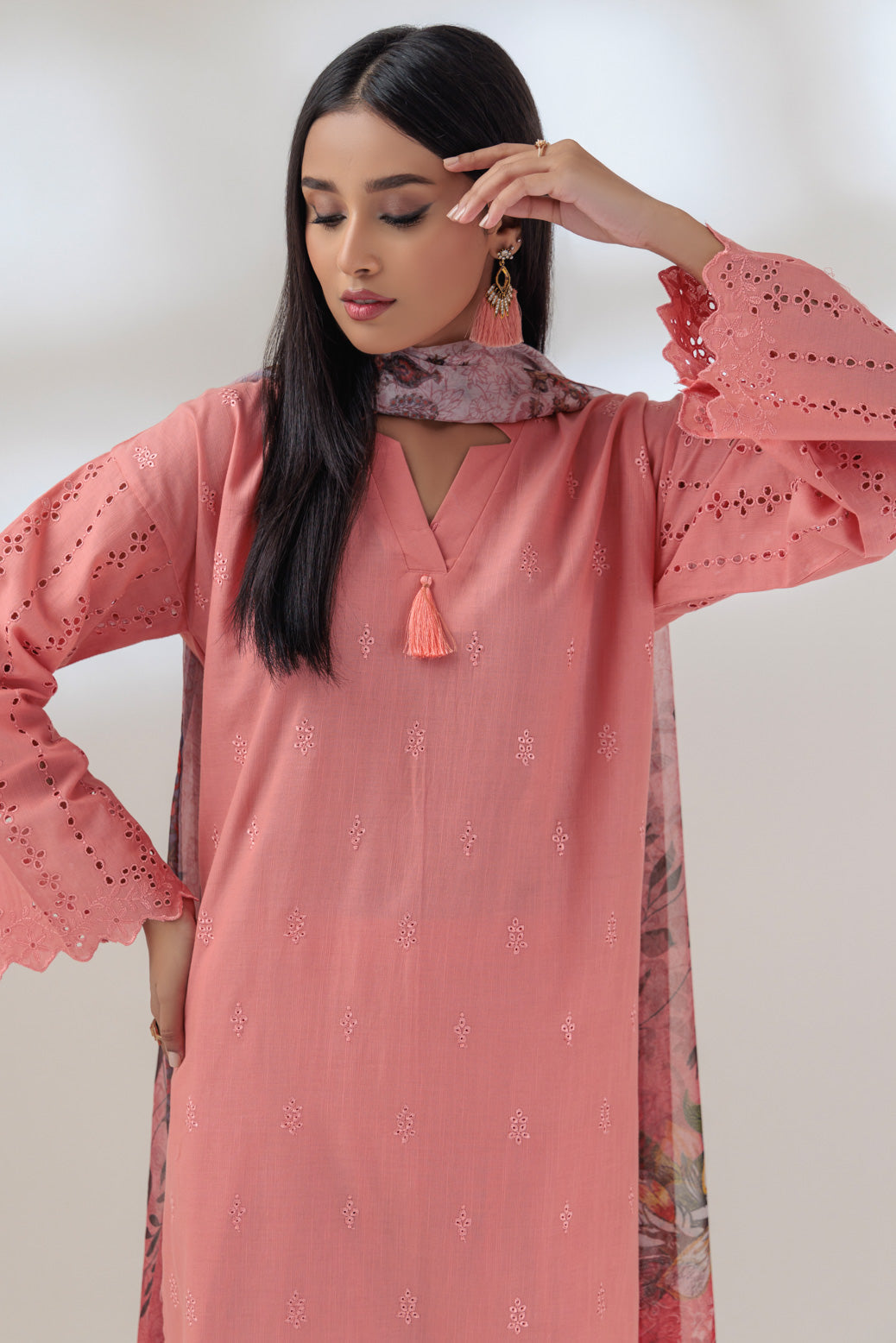 Khaddar Pink 3 Piece Suit - Bonanza