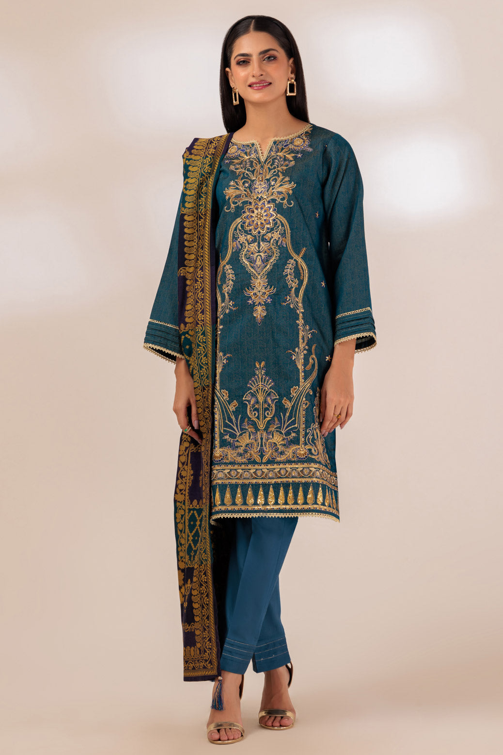 Jacquard Blue 3 Piece Suit - Bonanza