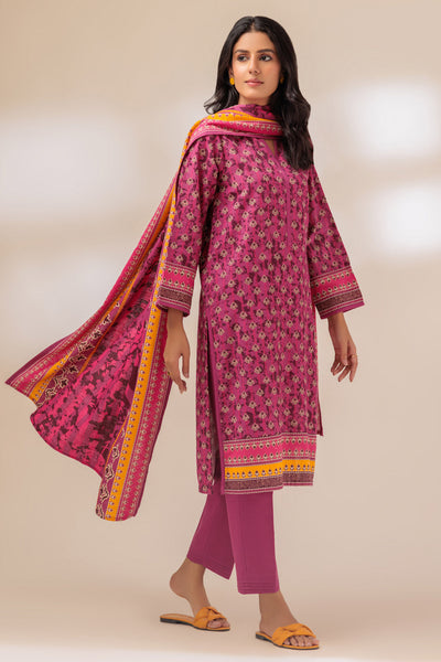 Khaddar Pink 3 Piece Suit - Bonanza