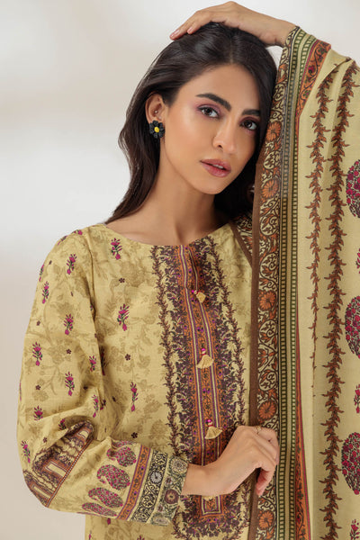 Khaddar Beige 3 Piece Suit - Bonanza